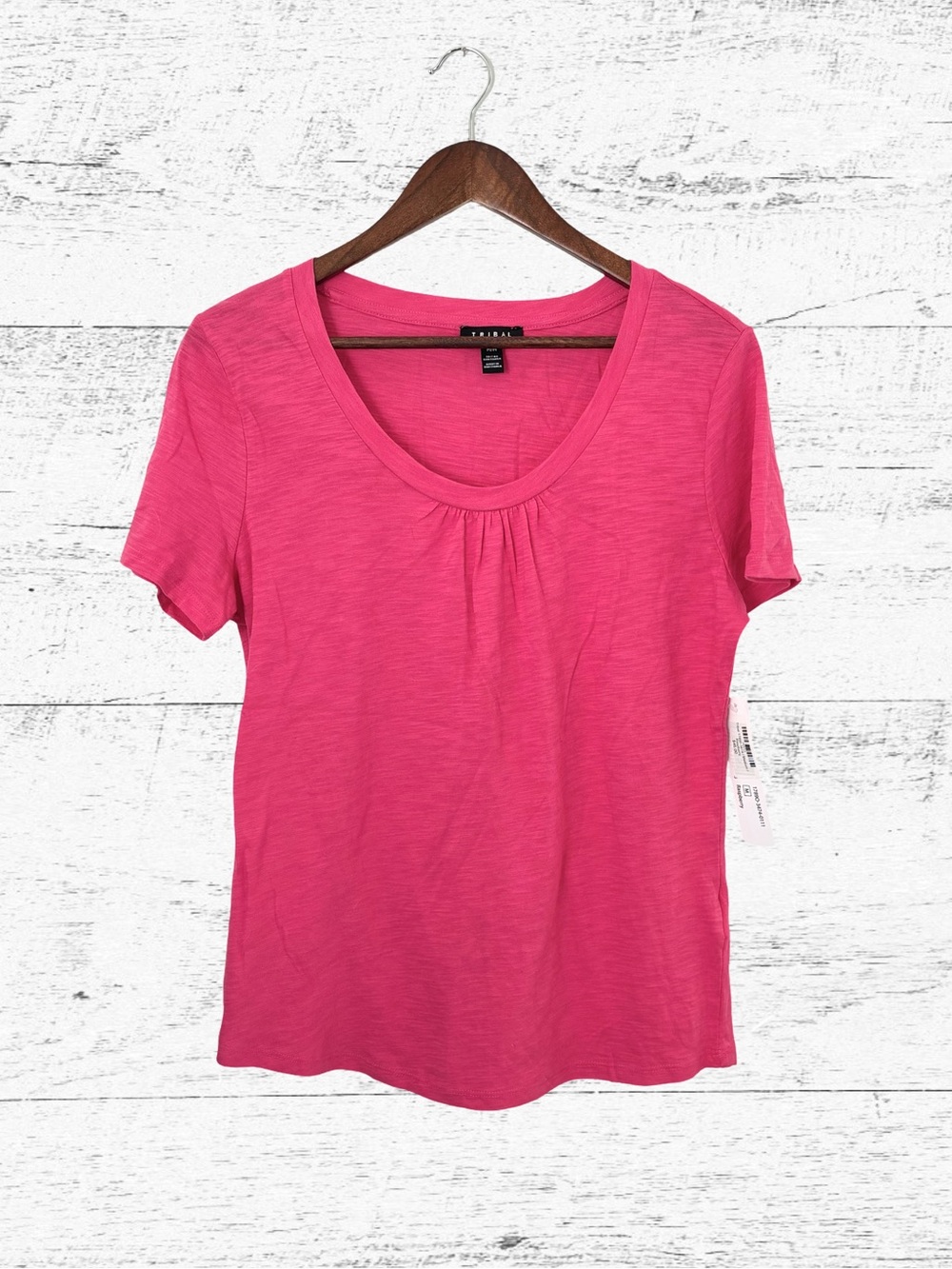 Tribal Bright Pink Short Sleeve Scoop Neck Tee